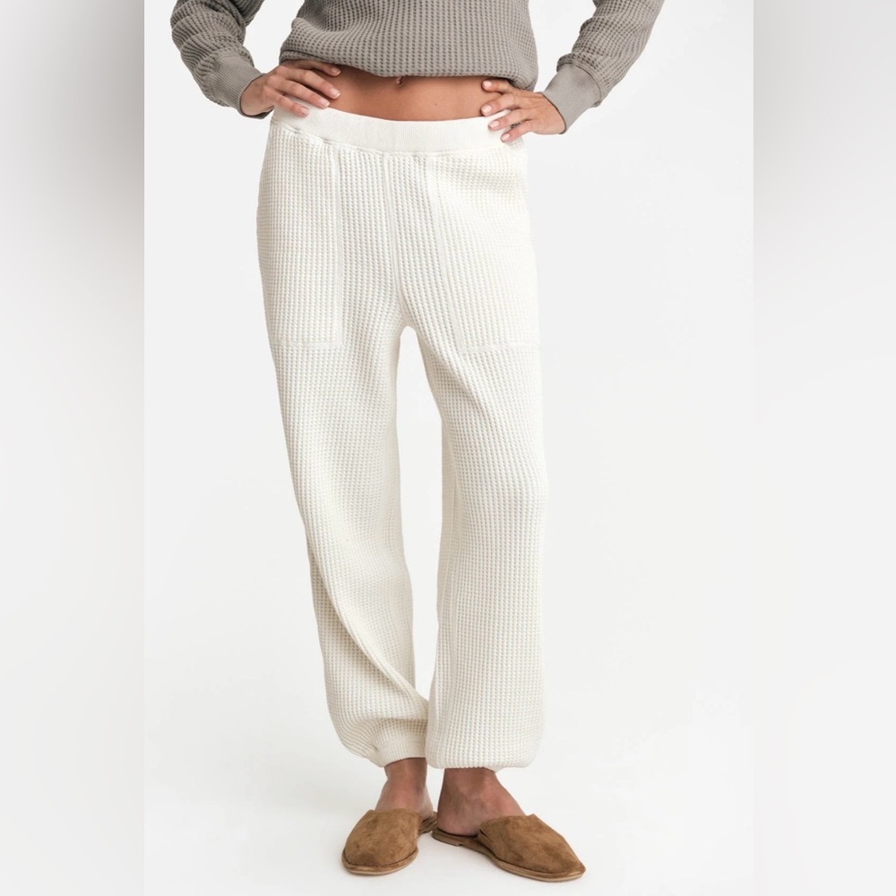 MATE the Label Organic Waffle Sweatpant - Bone Color - Size L - $148 - NWT
